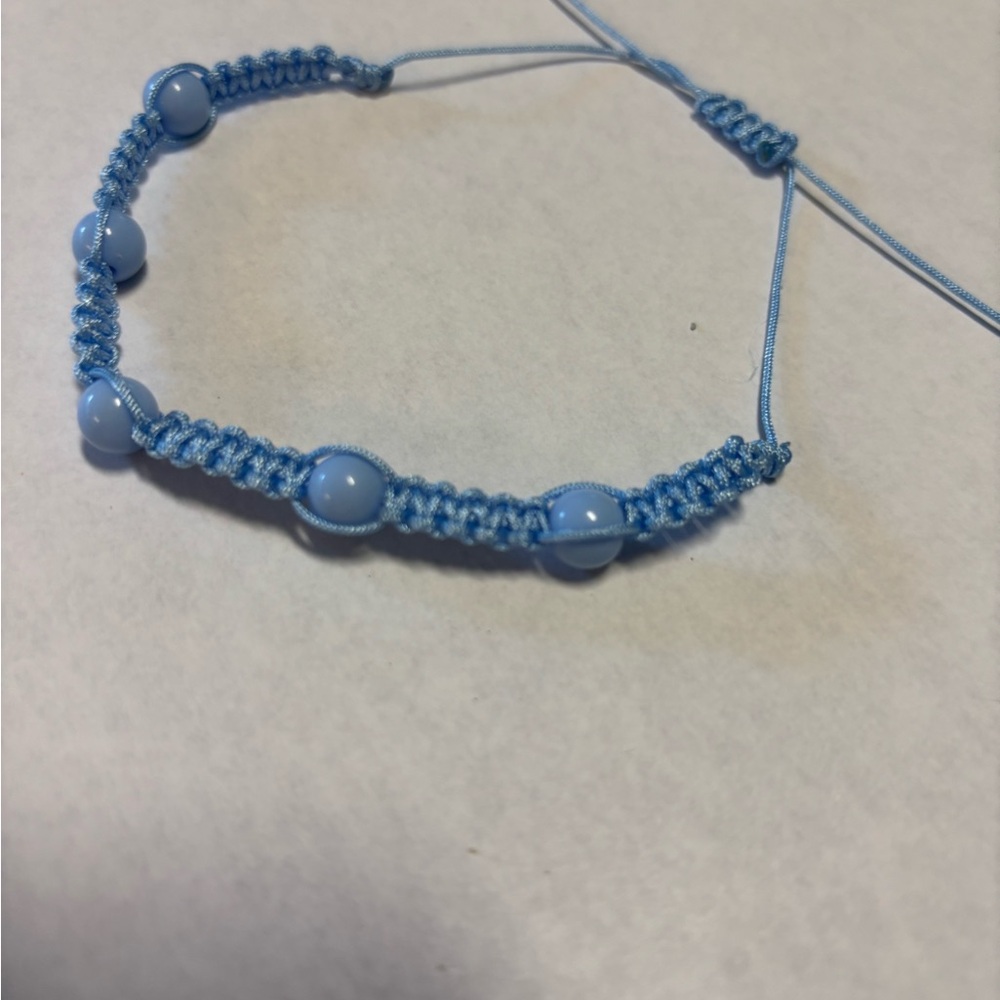 Hand Crafted Blue Macramé Jewelry Bracelet